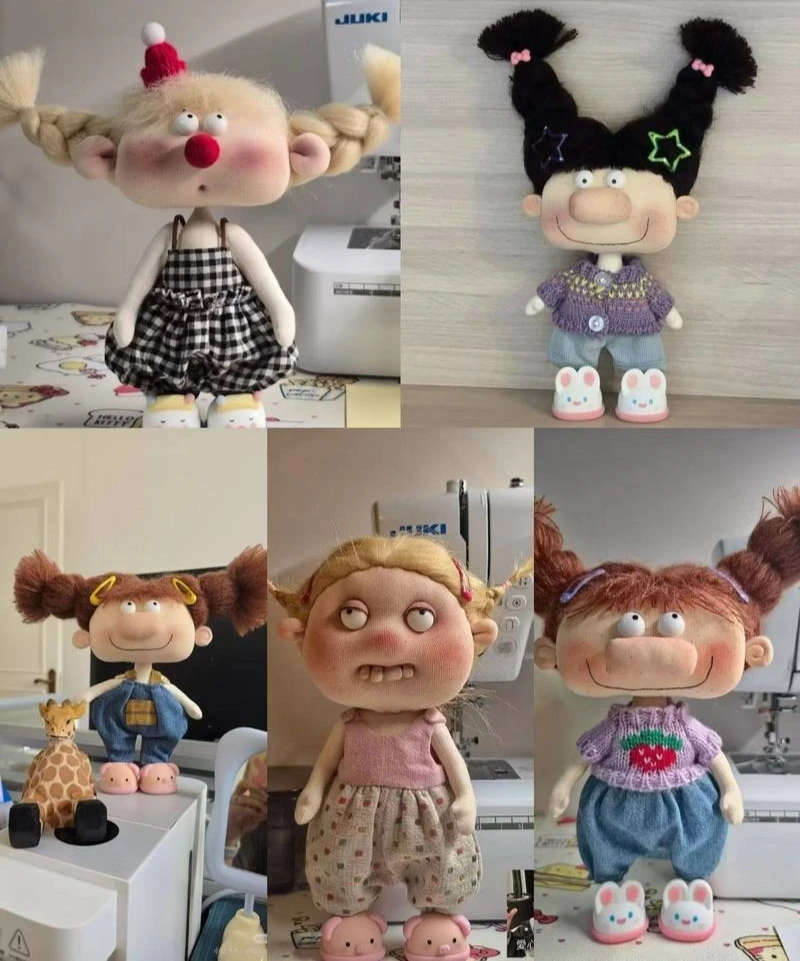 

Hot Cute Trick Kids Ugly-Cute Impact Pigtail Doll Ugly Cotton Doll Ornament Doll Christmas Plush Toy Decor Doll Gift For Kids ﻿