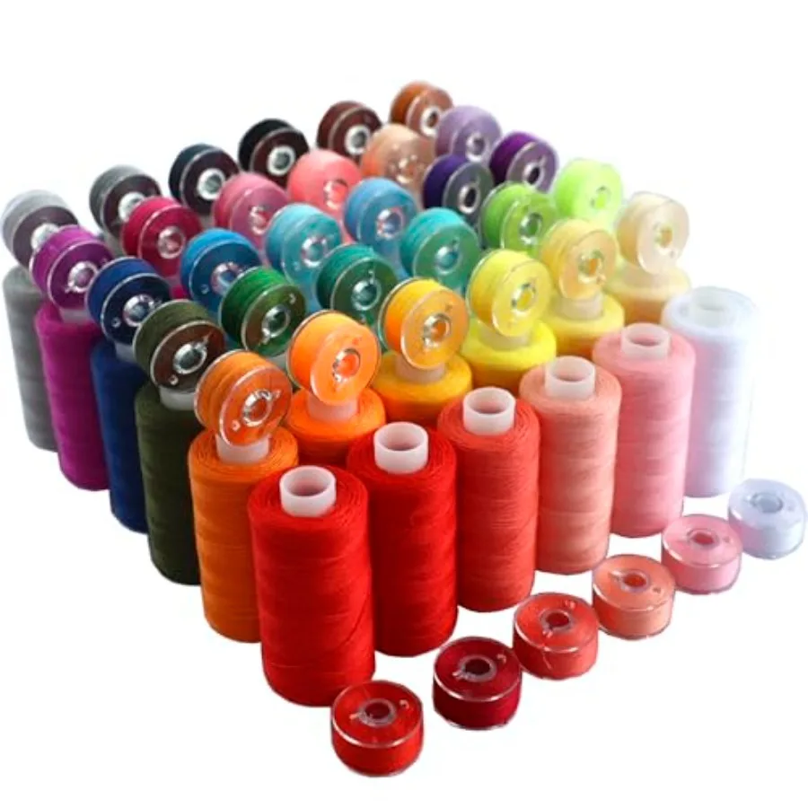 

72 PCS Sewing Thread Assortment, 36 Color Thread for Sewing Machine with 36 Same Color Bobbins, Polyester Thread 400 Yards/Spoo