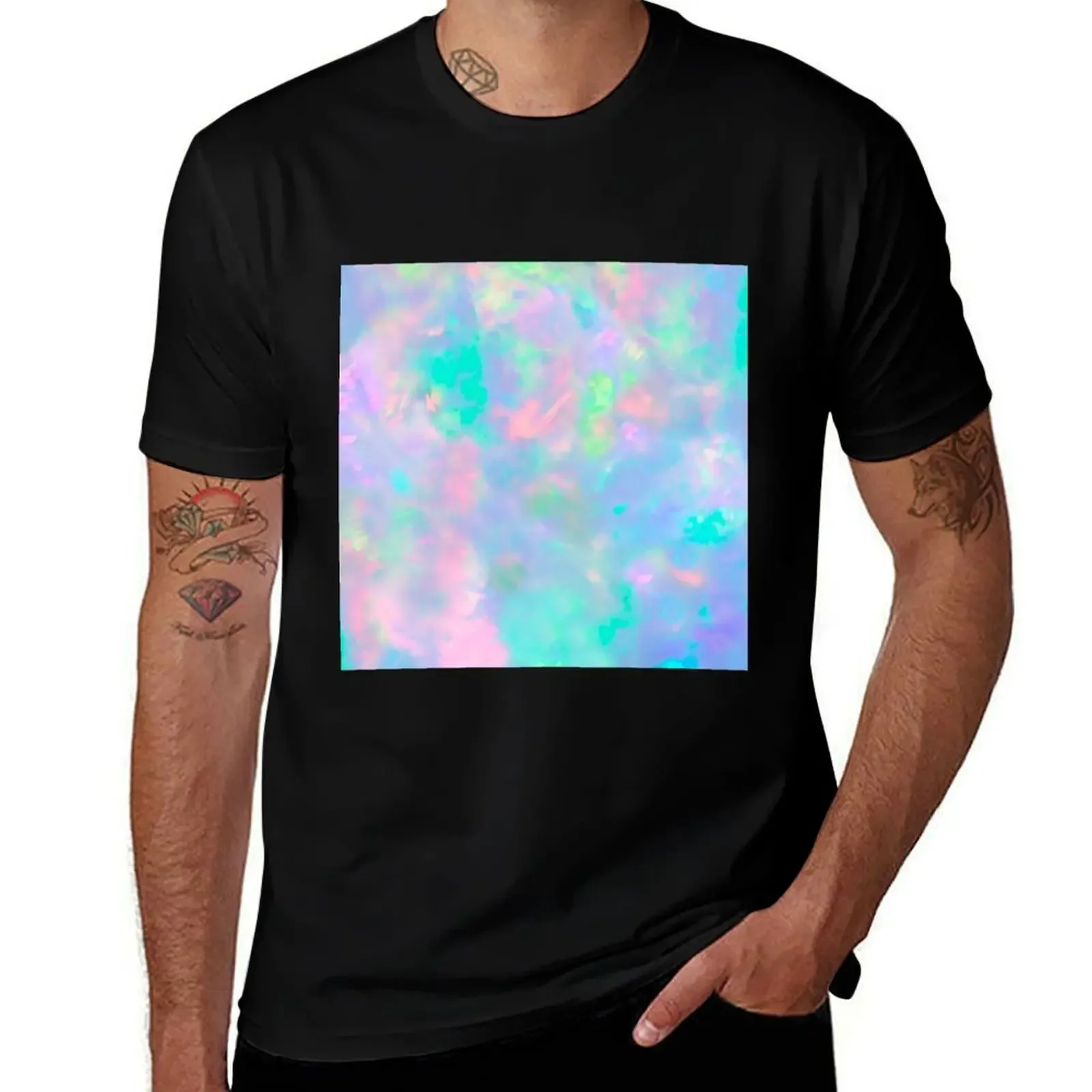 

Rainbow Opal Gemstone T-Shirt blanks korean fashion valentines boutique clothes plus sizes designer t shirt men