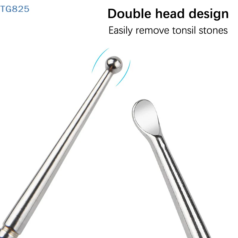【NH】1pcs Tonsil Stone Removal Ear Wax Remover Stainless Steel Remover Mouth Cleaning Care Tools Tonsil Stone Remover Health Care