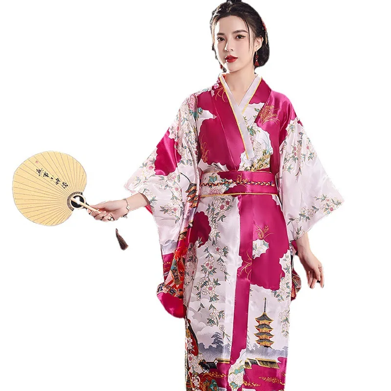 Kimono Women Japanese Traditional Haori Kimonos Cosplay Blouse Gown Female Summer Fashion Clothes Party Evening Dress Sleepwear