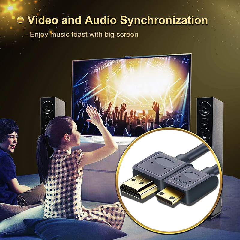 CABLETIME 4K Mini HDMI to HDMI 2.0 Cable Fireproof 24K Gold Pure Copper Cable 3D Full HD Premium for HDTV Laptop