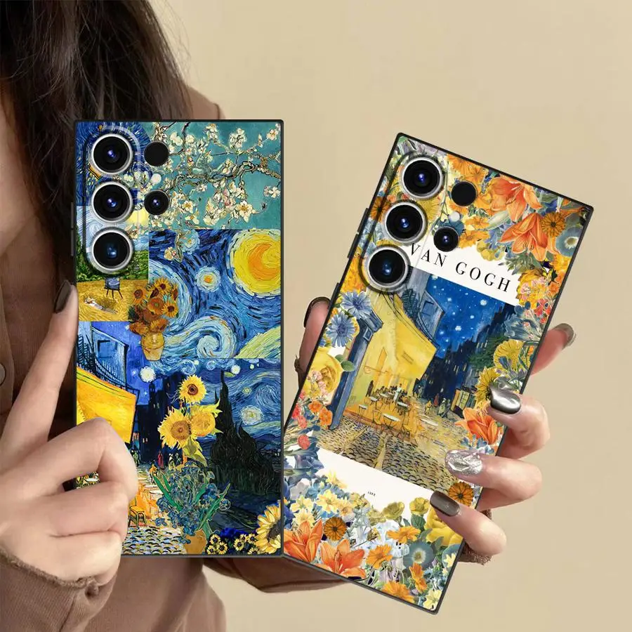 Sunflower Starry Night Art Case for Samsung Galaxy S26 Ultra S25 Plus S22 S20 FE S21 Note 20 10 S23 S24 Phone Cover