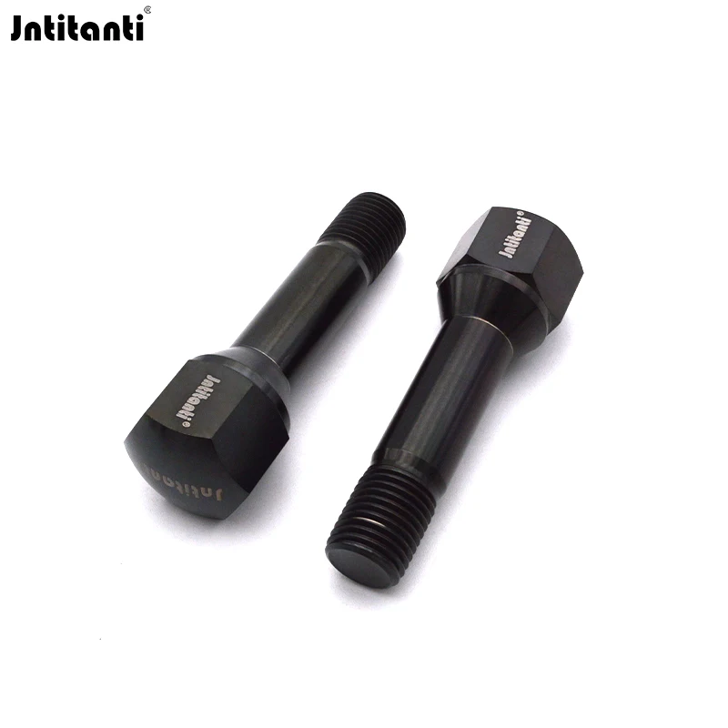 Jntitanti  Gr5 titanium wheel rim bolt screw M14x1.5x52mm  60 degree cone seat for Maserati  Ferrari