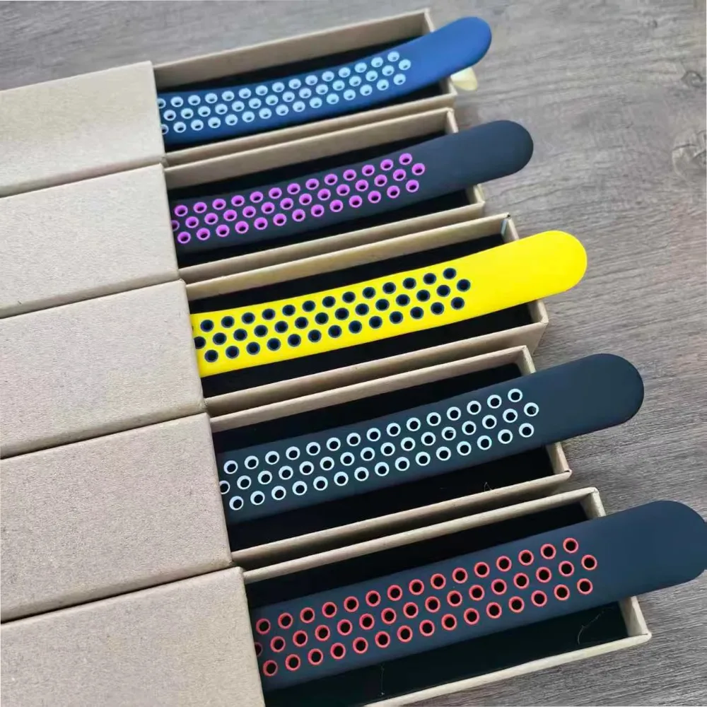 Rainbow Perforated Sport Silicone Strap For Apple Watch Series 11 10 9 8 7 6 5 SE Ultra Fits 49-38mm Colorful Lightweight Unisex