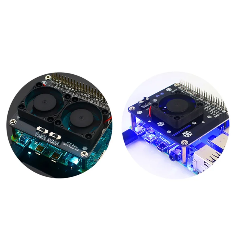 Scheda di estensione GPIO con doppia ventola di raffreddamento superiore per Raspberry Pi 4 modello B, adatta anche per Raspberry Pi 4B, 3B+