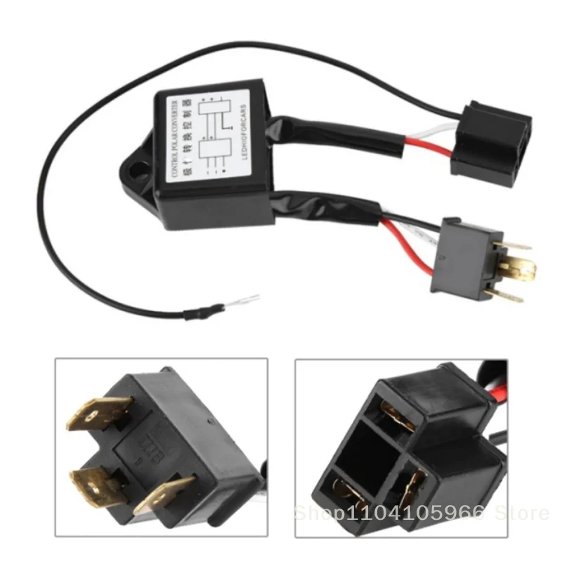 

1Pair Car LED Headlight Reversed Polarity Converter Polar Inverter Positive Negative Switch Harness Adapter for H4 Xenon Lamp