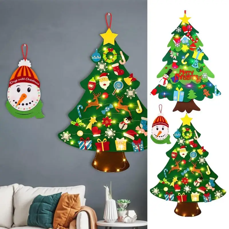 Felt Christmas Tree For Kids Felt Christmas Tree Kit Creative Kids Christmas Tree Toy Felt Christmas Tree Decor With LED String