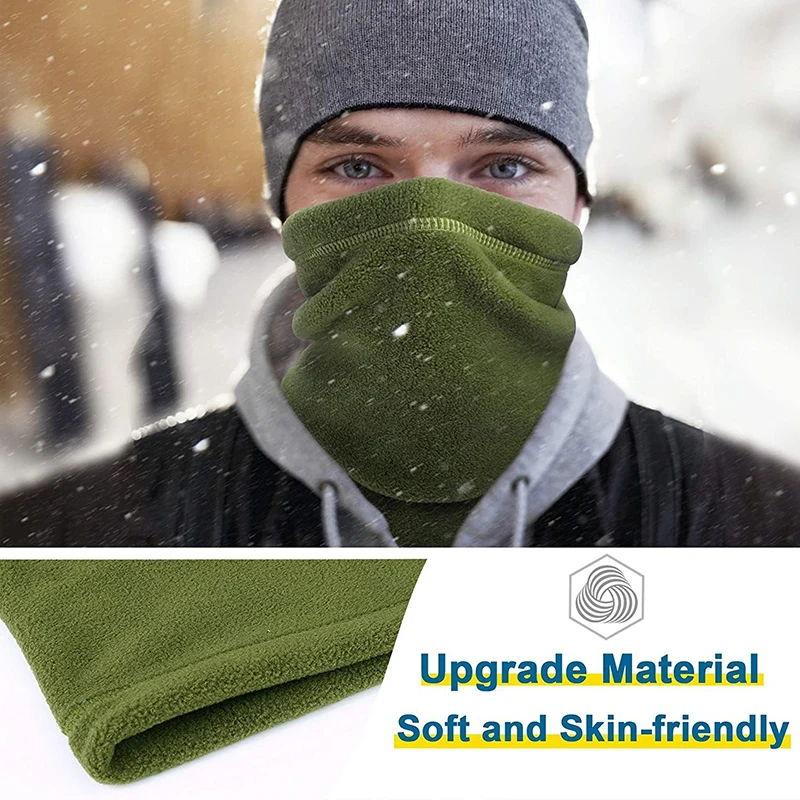 Motorcycle Face Mask Winter Warm Balaclava Motorcycle Half Face Mask Black Warm Fleece Neck Scarf Riding Biker Windproof