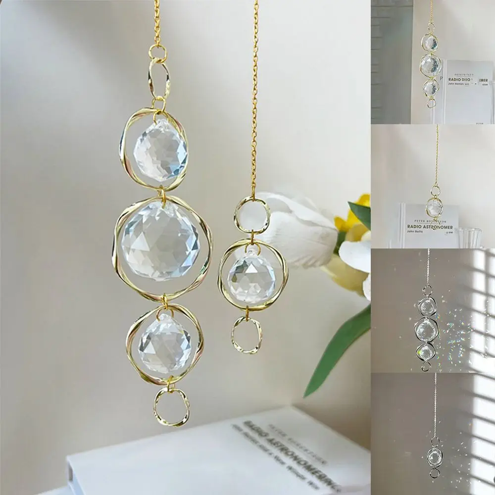 

Crystal Glass Sun Catcher Gold Silver Accessories Rainbow Prisms Pendant Curtains Embellishment Hanging Decoration Wind Chime