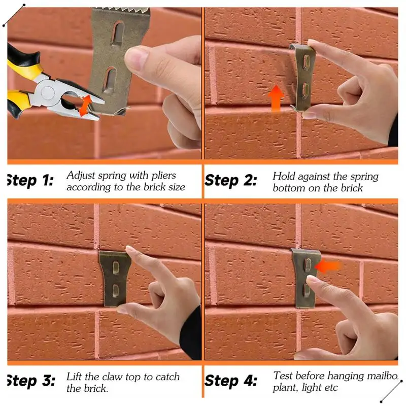 12 pezzi clip per ganci per mattoni clip per mattoni per appendere clip per mattoni all'aperto o grucce per mattoni per ghirlande sospese all'aperto