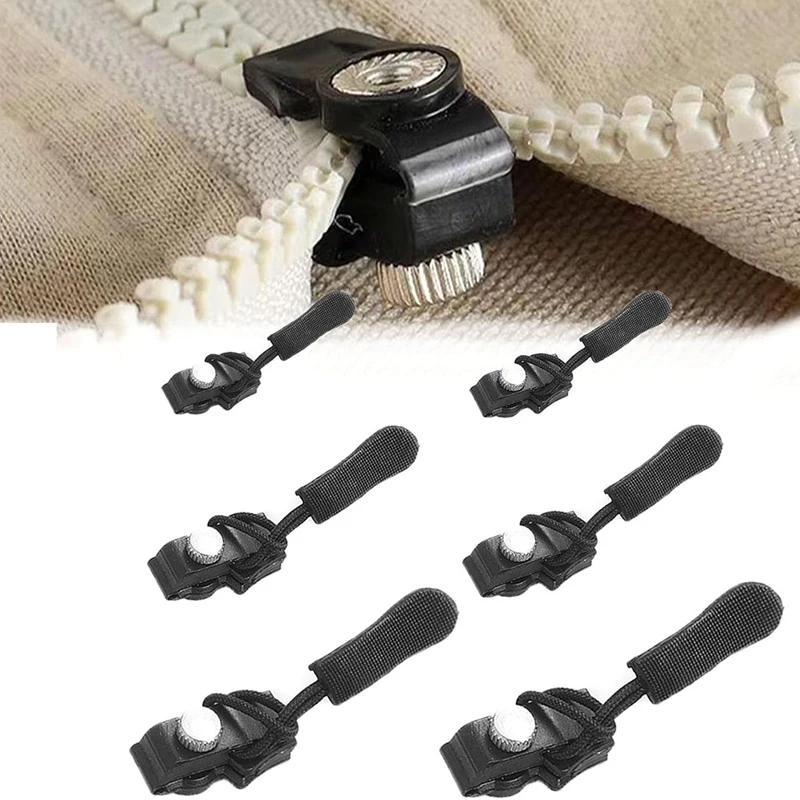 Hot Fix Zip Puller,Universal Zipper Repairer,Zip Slider Repair Instant Kit,For Sewing Clothes,Backpacks (S 2PC&M 2PC&L 2PC)