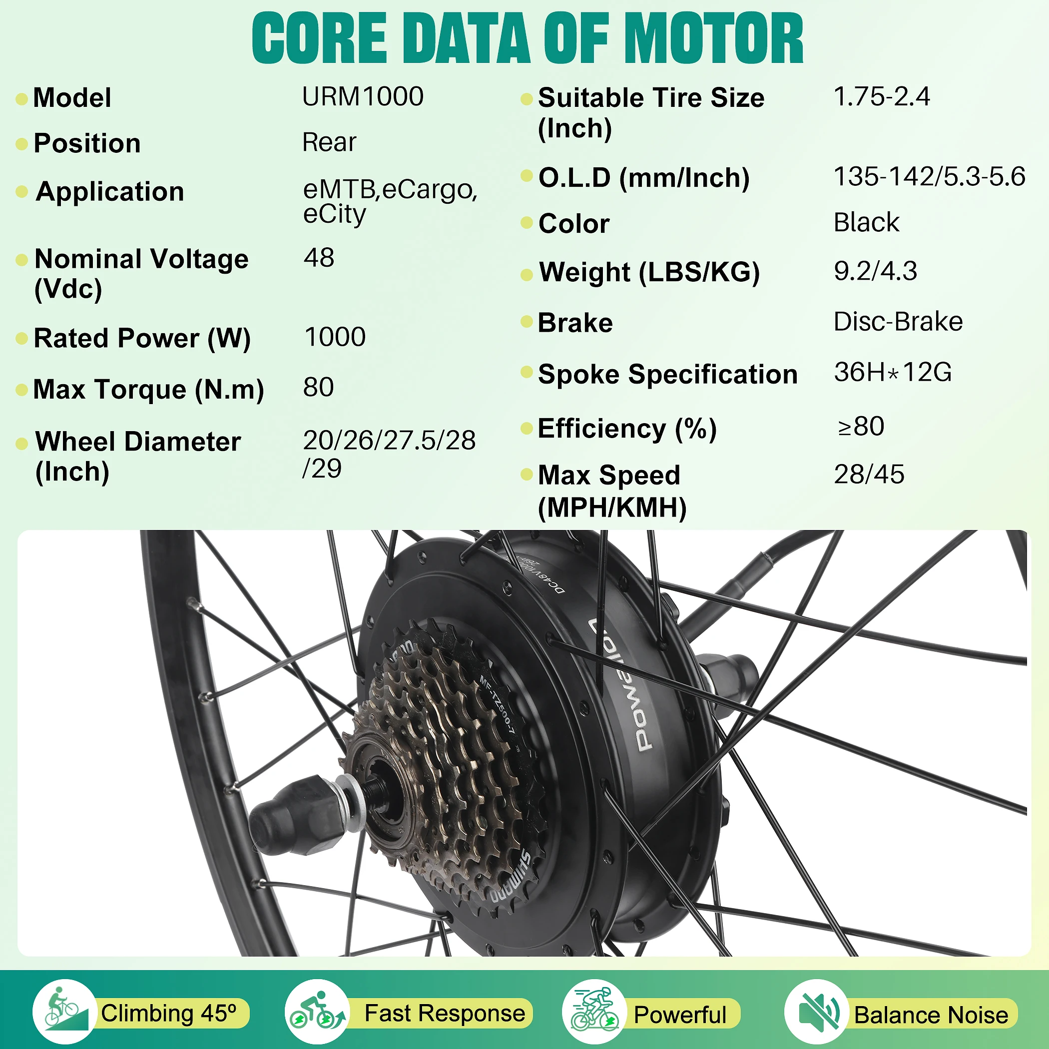 مجموعة تحويل الدراجة الكهربائية 48 فولت 1000 وات، تحويل الدراجة إلى الدراجة الإلكترونية مع مجموعة محرك المحور الخلفي، طاقة الذروة 1300 وات، سرعة علوية 28 ميل في الساعة