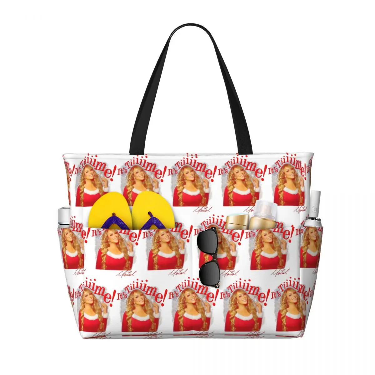 Mariah Carey Official It's Time 30th Anniversary Beach Tote Bag Sport Gym Yoga Duffle Large Women Travel Bag Fitness bag