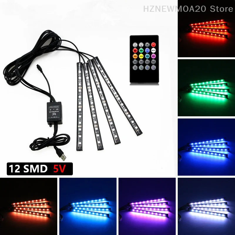 

Car Interior Decorative Lamps Strips Atmosphere Lamp Cold Light Decorative Dashboard Console Auto LED Ambient Lights Party Lamps