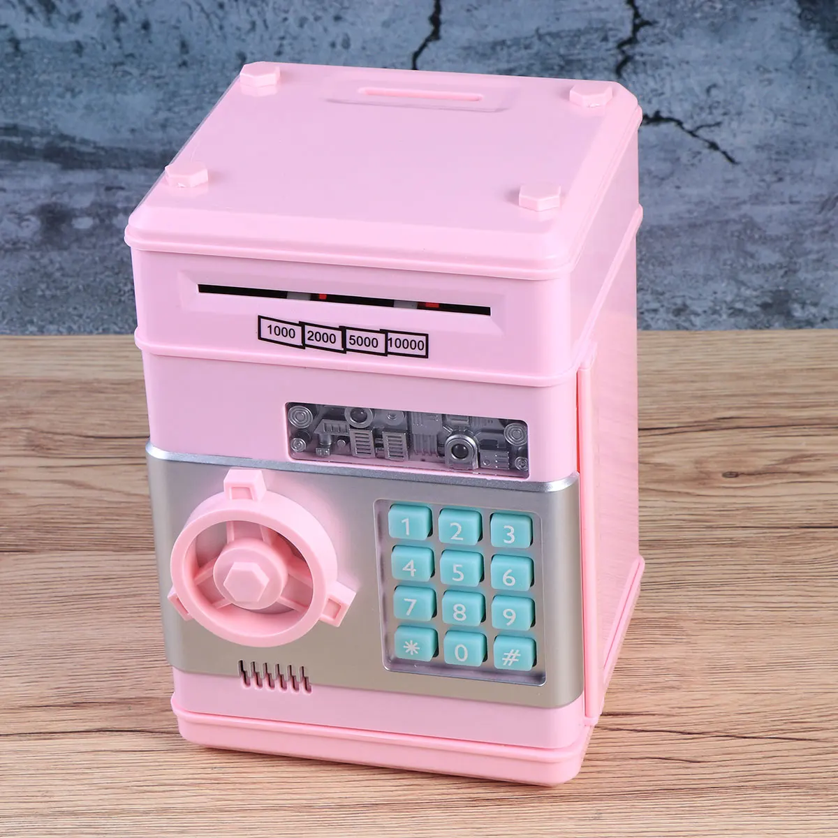 

Password Saving Box For Code Money Bank Coin Automatic Paper Money Entrance Home Gift Use Pink Button