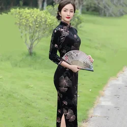 Vintage Long Qipao Dresses Woman Streetwear Fashion Clothes Vestidos Maxi Ethnic Style Party Chinese Cheongsam Women Clothing