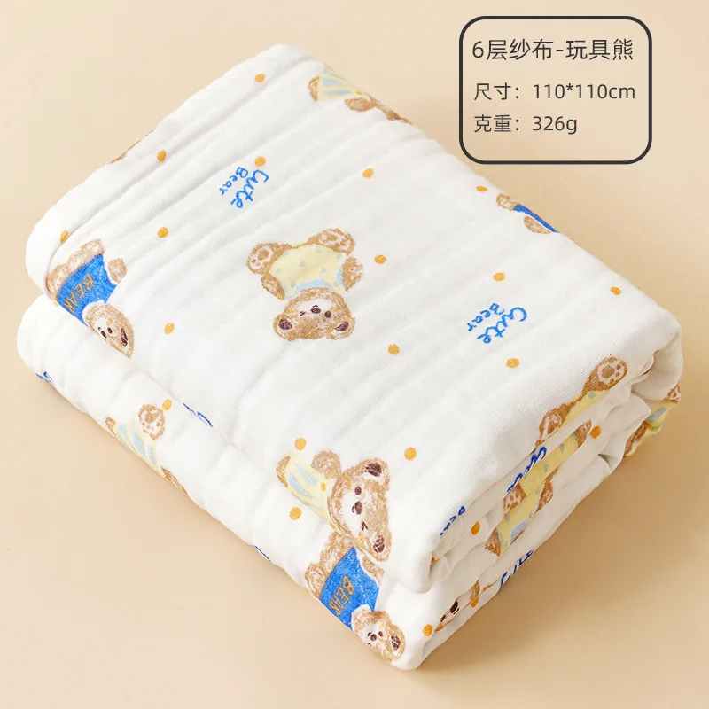 الوليد الطفل القطن الخالص منشفة استحمام ستة طبقة الشاش منشفة استحمام فئة أ لينة الأطفال بطانية ماصة الوليد الطفل بطانية #5