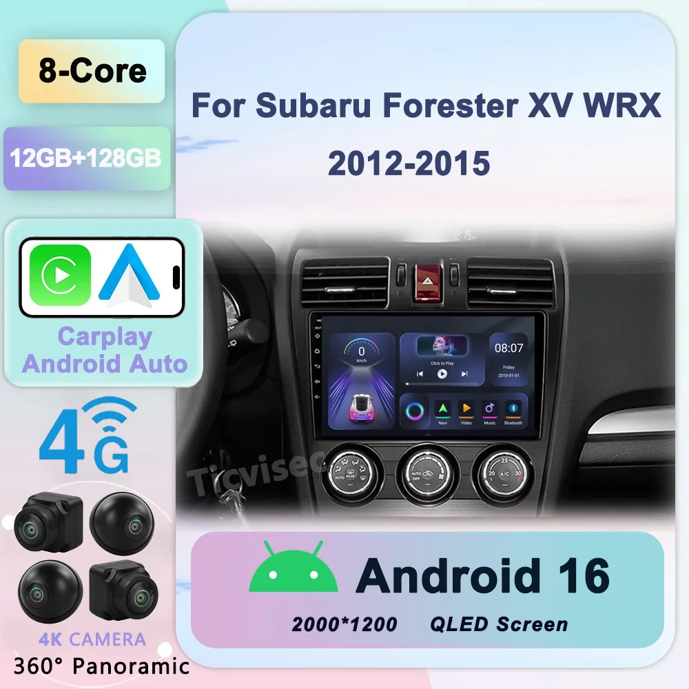 

9" Android 16 Car Radio For Subaru Forester XV WRX 2012- 2015 2016 Multimedia Player 2Din Navigation GPS DSP RDS DVD Head Unit