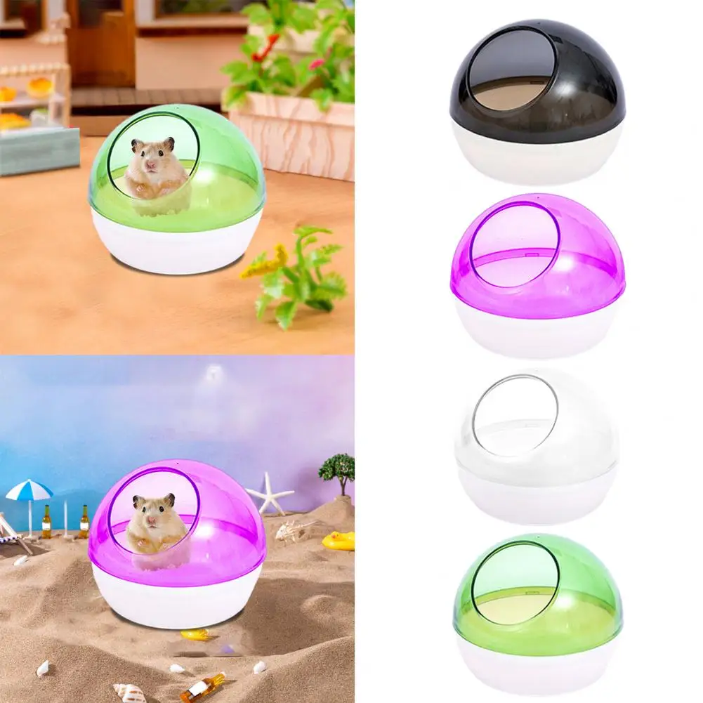 Transparent Hamster House Hamster Bathing Playing House Detachable Transparent Hamster Sand Bath Container for Anti-spill