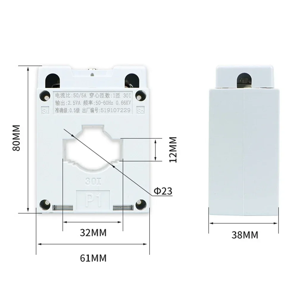 Imagem -05 - Transformador de Corrente 20 30 50 75 100 150 200 para Amperímetro ac Micro Split Core Sensor Braçadeira Corrente de Bobina de Cobre