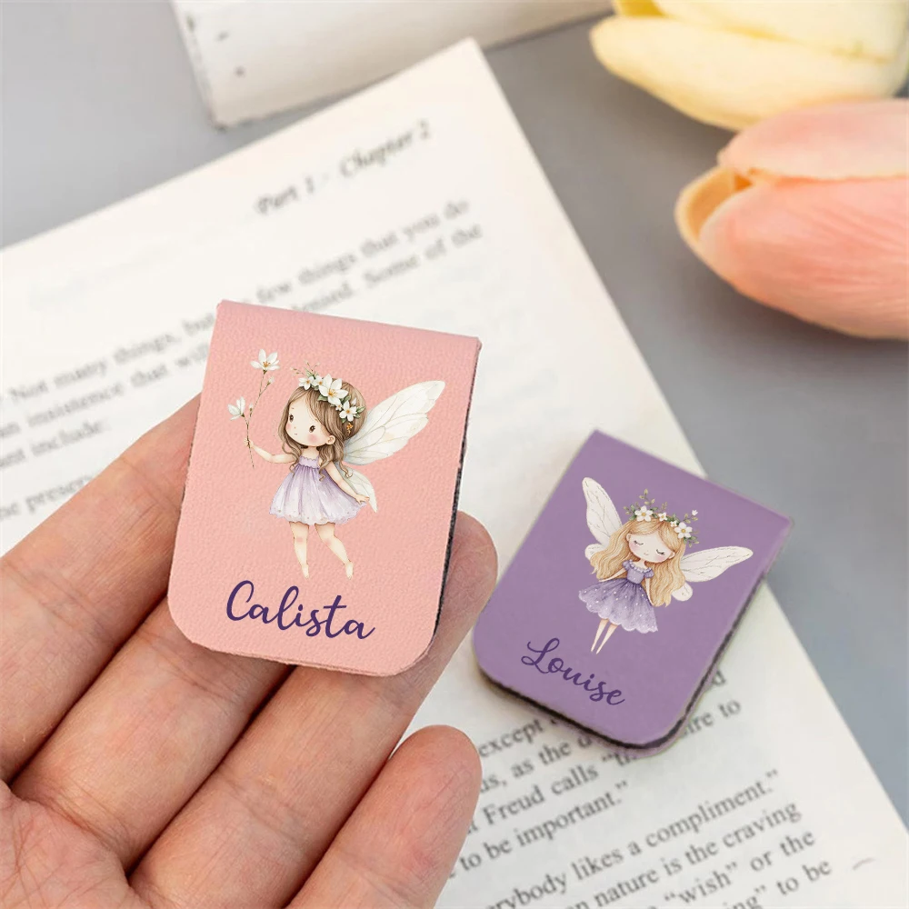 1pc Name Bookmark with Birth Flower,Custom Leather Birth Flower Bookmark,Personalized Magnetic Bookmark,Book Lover Birthday Gift