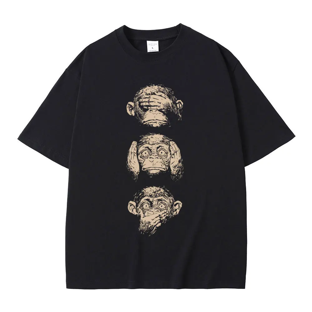 

Monkey Funny Meme Graphic T Shirt Men Women Cartoon Fashion Oversized T-shirt Men's Casual Cotton Vintage Short Sleeve T-shirts