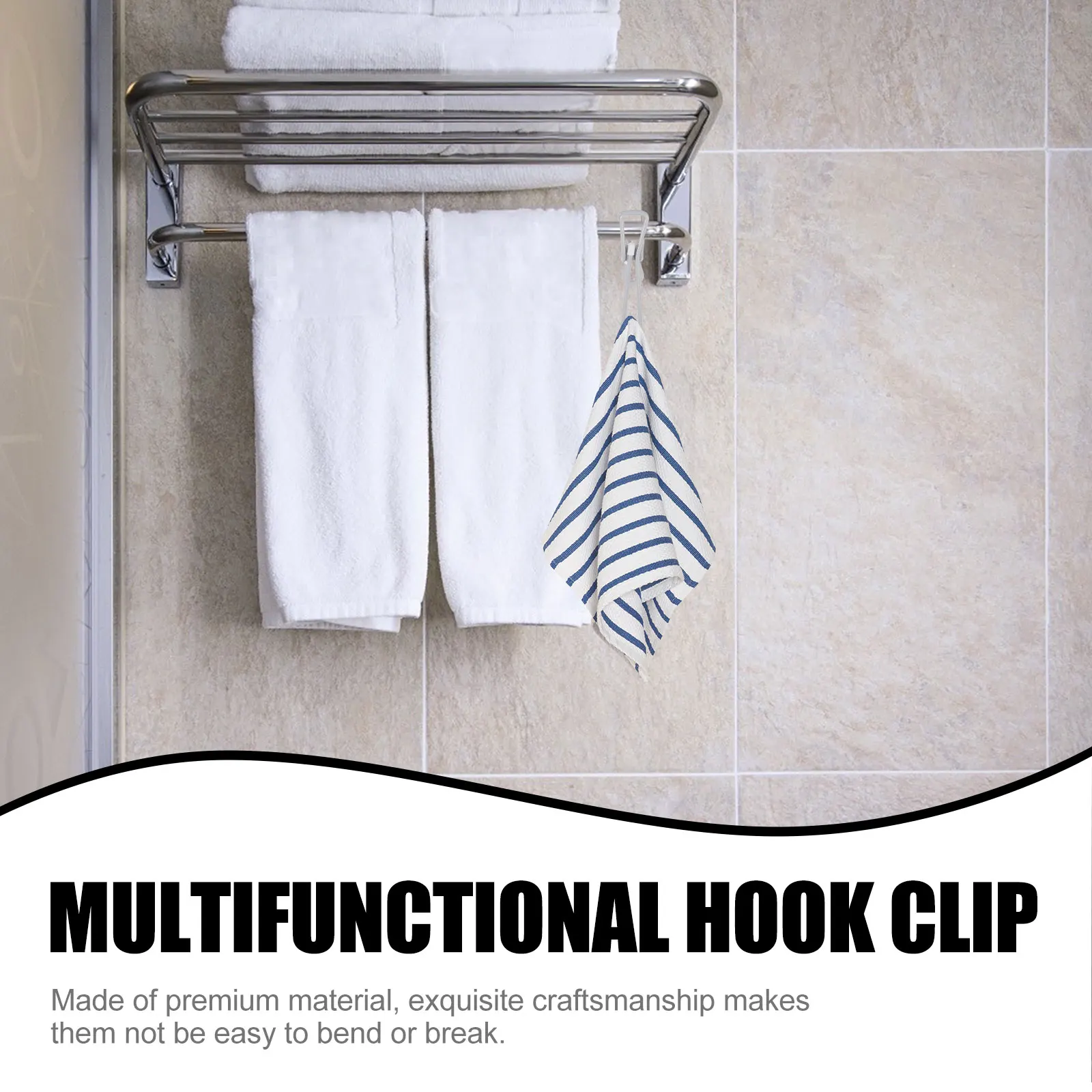 

10 Pcs Stainless Steel Hooks Clips Kitchen Bathroom Hanging Towel Clothing Metal Spring Clip Travel Outdoor