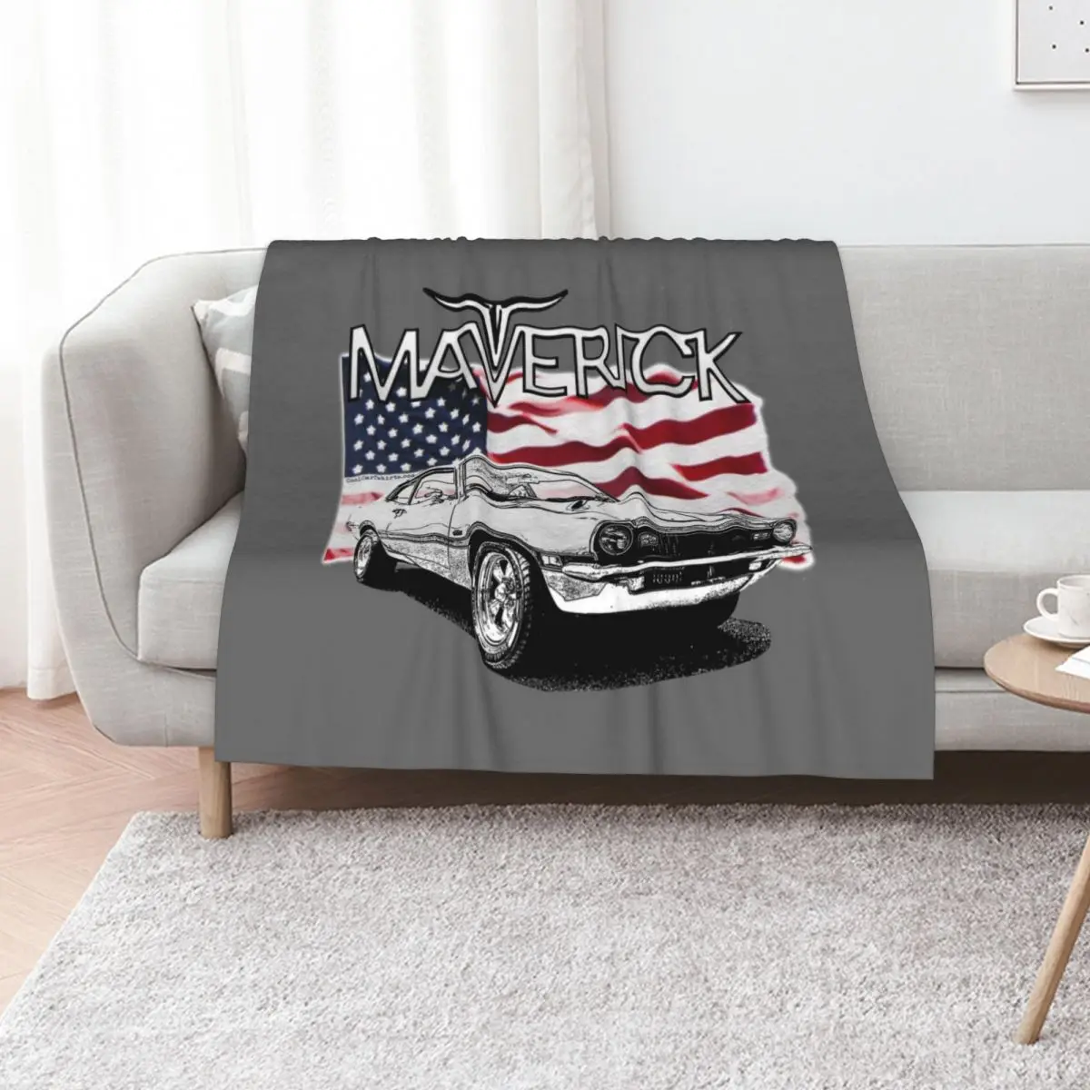 

Maverick USA Muscle Car Throw Blanket Picnic wednesday Thin Loose Blankets