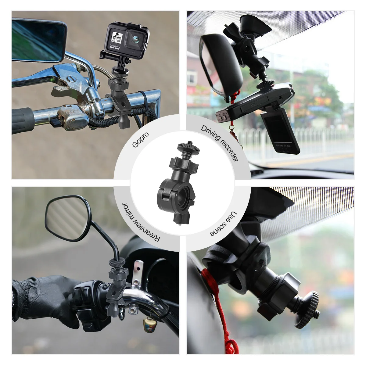 

2 pcs Handlebar Mirror Mount Holder Universal Motorcycle Rearview Bracket Side Fixing Accessories Abs Motorbike Parts For