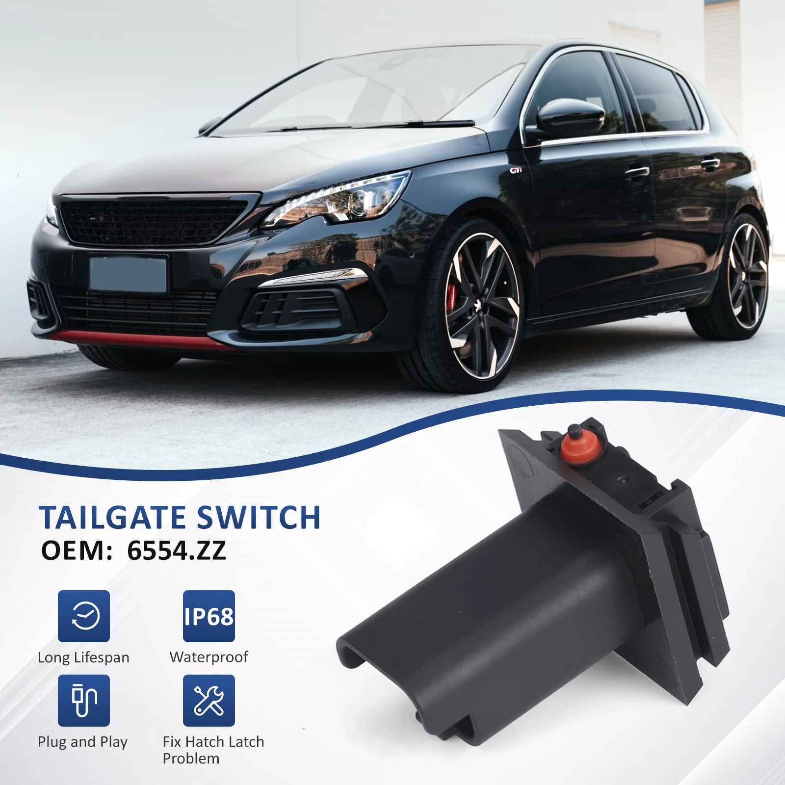 6554ZZ 6554.ZZ الباب الخلفي الجذع التمهيد الباب الخلفي الإصدار التبديل مقبض زر التبديل لسيتروين C3 C4 بيجو 206 207 307 308 5008