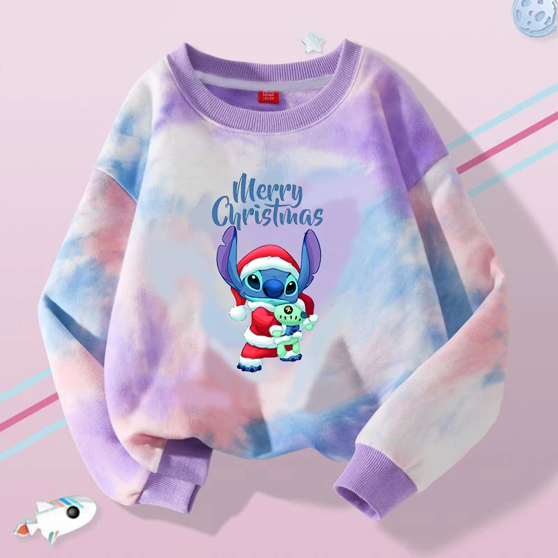 Stitch Tops Sweaters Children Baby Long Sleeve Christmas Clothes Boy Girl Sweatshirt Kid Clothing Fall Hood Sweat Shirts Clothes