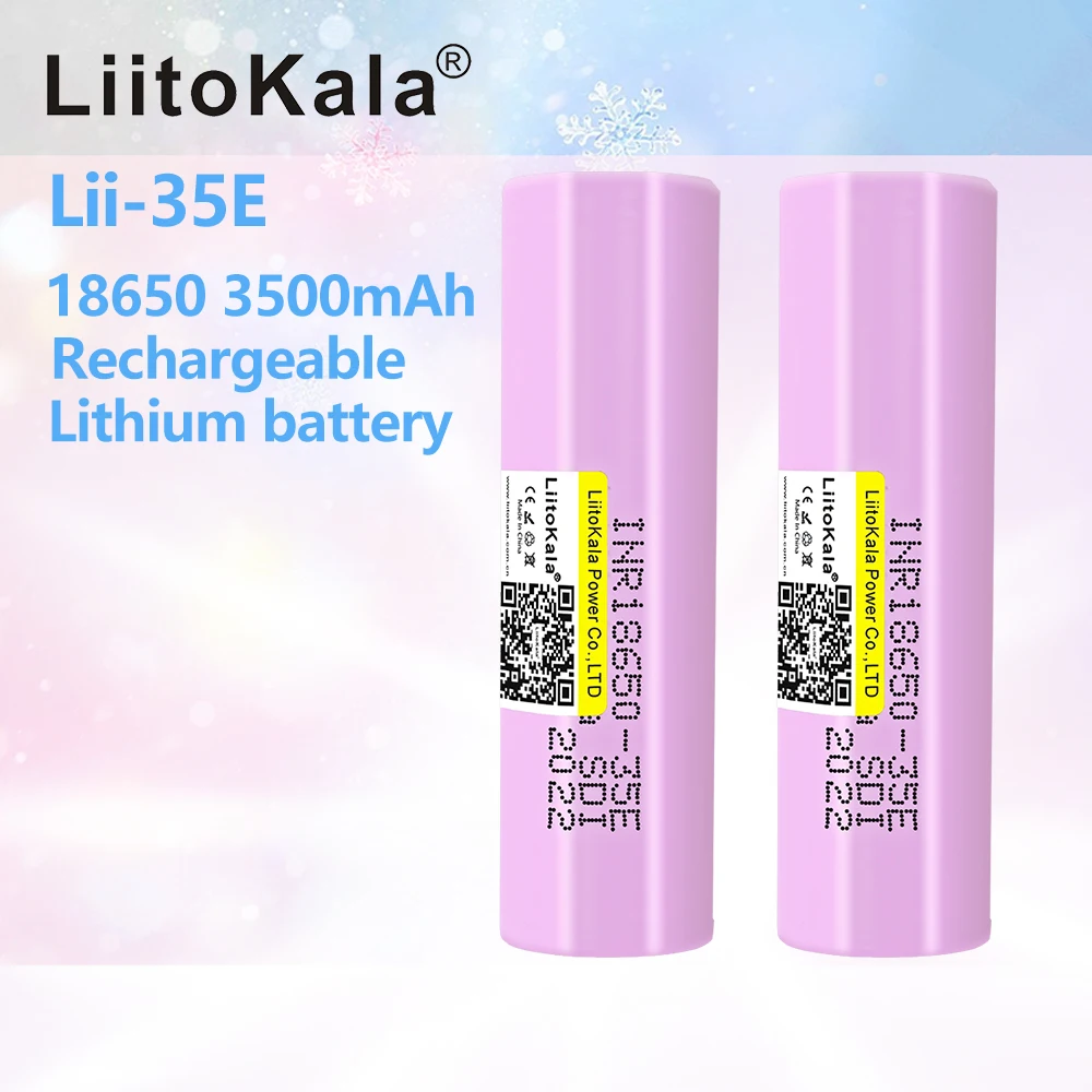 2 قطعة LiitoKala 18650 بطارية 35E 3.7V 3500mAh التفريغ 18650 بطارية ليثيوم أيون 3.7v INR18650-35E بطارية قابلة للشحن ل flashligh