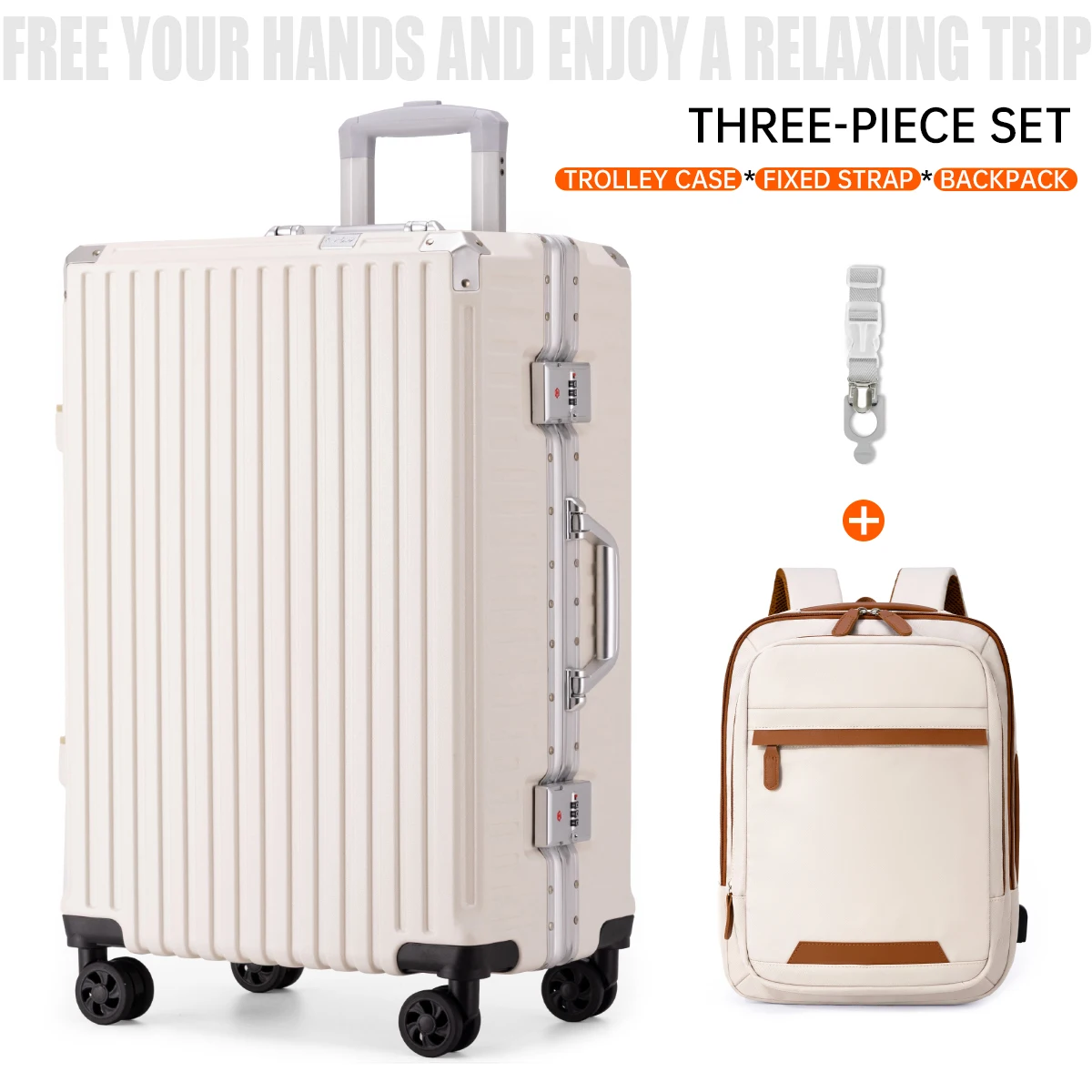 Reiskoffer met aluminium frame, wielen, cijferslot en USB-poort, 20, 24, 26, 28 inch, handbagage