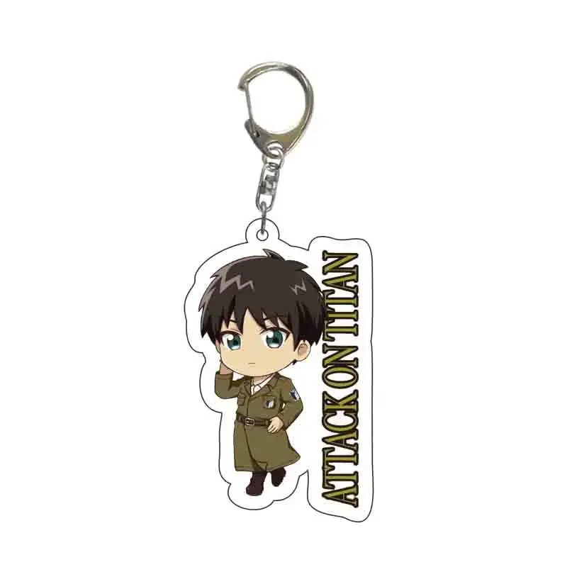 Anime Figure Eren Jaeger Mikasa·Ackerman Armin Arlert Key Ring Creative Acrylic Key Chain Model Plate Anime Peripheral Pendant