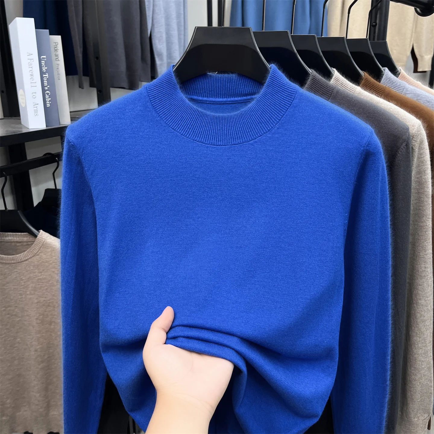 Luxury Classic solid color knitted sweater new high-quality round neck soft comfort pullover autumn winter casual men's clothing