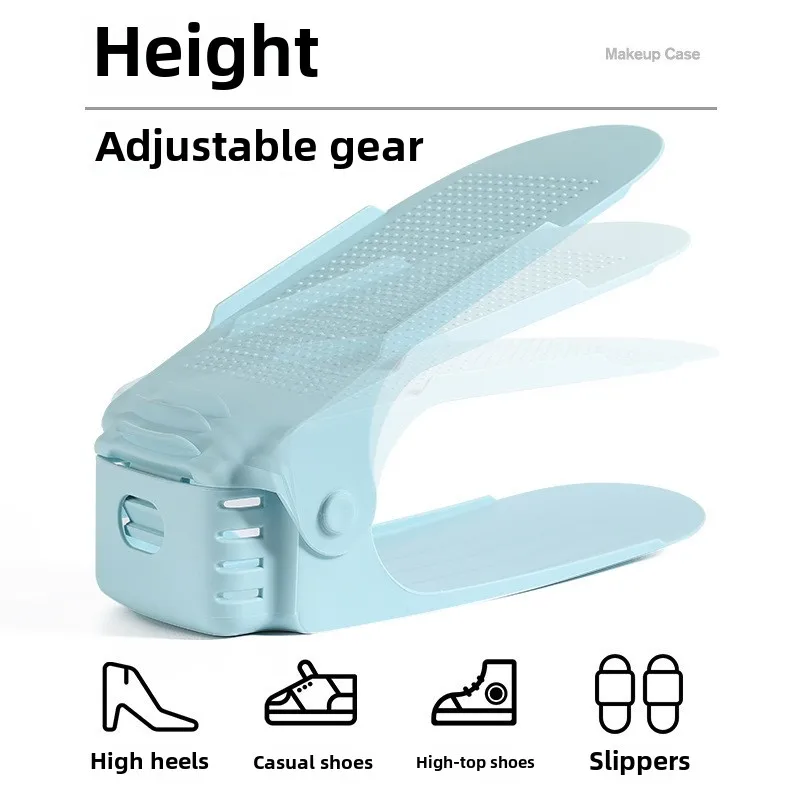 Simple modern shoe rack shoe storage rack double-layer integrated adjustable plastic shoe storage rack image 4