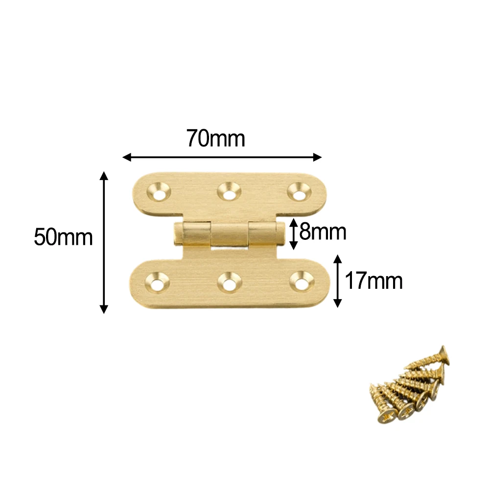 2pcs Surface-Treated Brass Butterfly Hinges for Smooth Operation in Cabinet Door and Wooden Window Installations