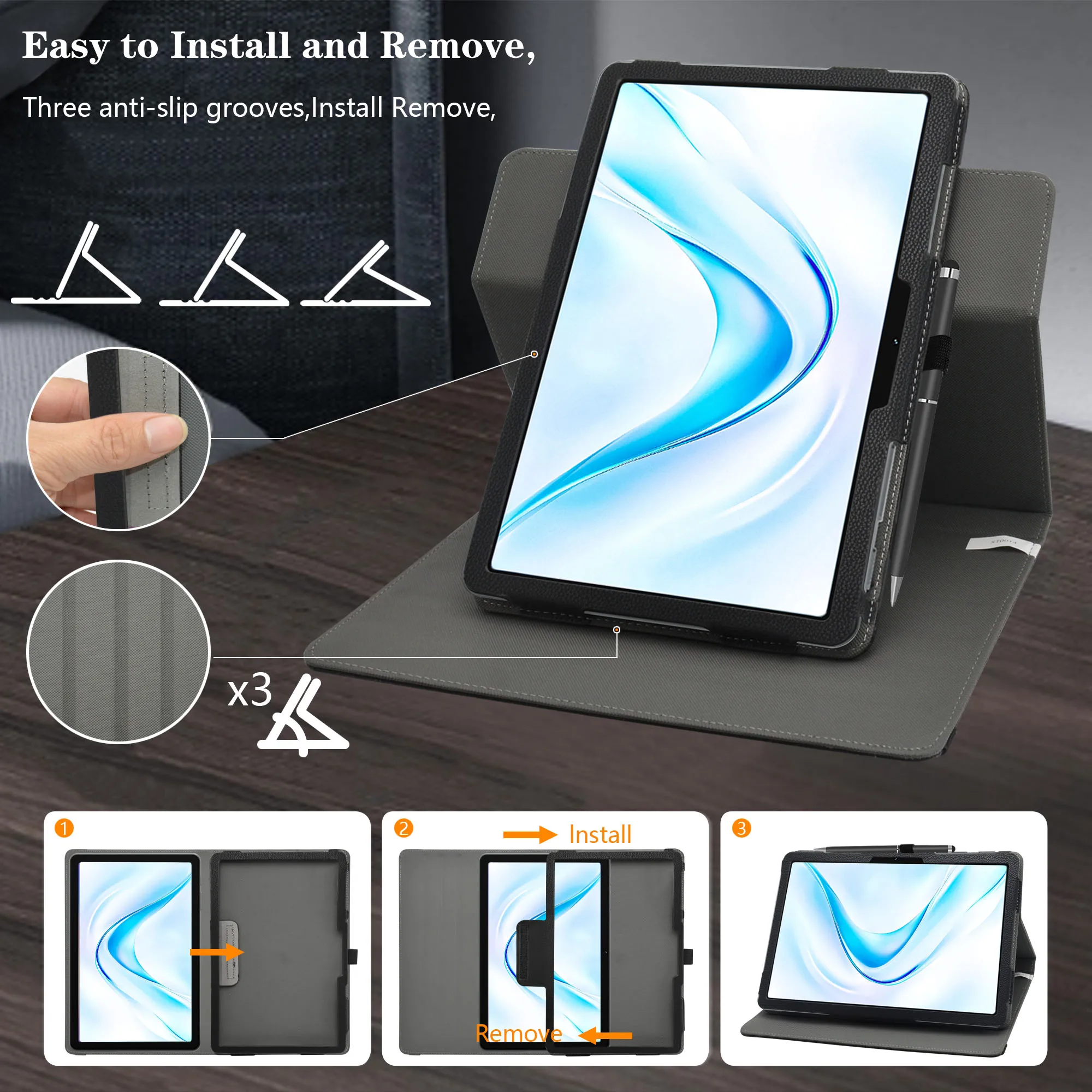 Fotografia 4: Capa Rotativa para Tablet DOOGEE Tab E3 Max de 14 polegadas