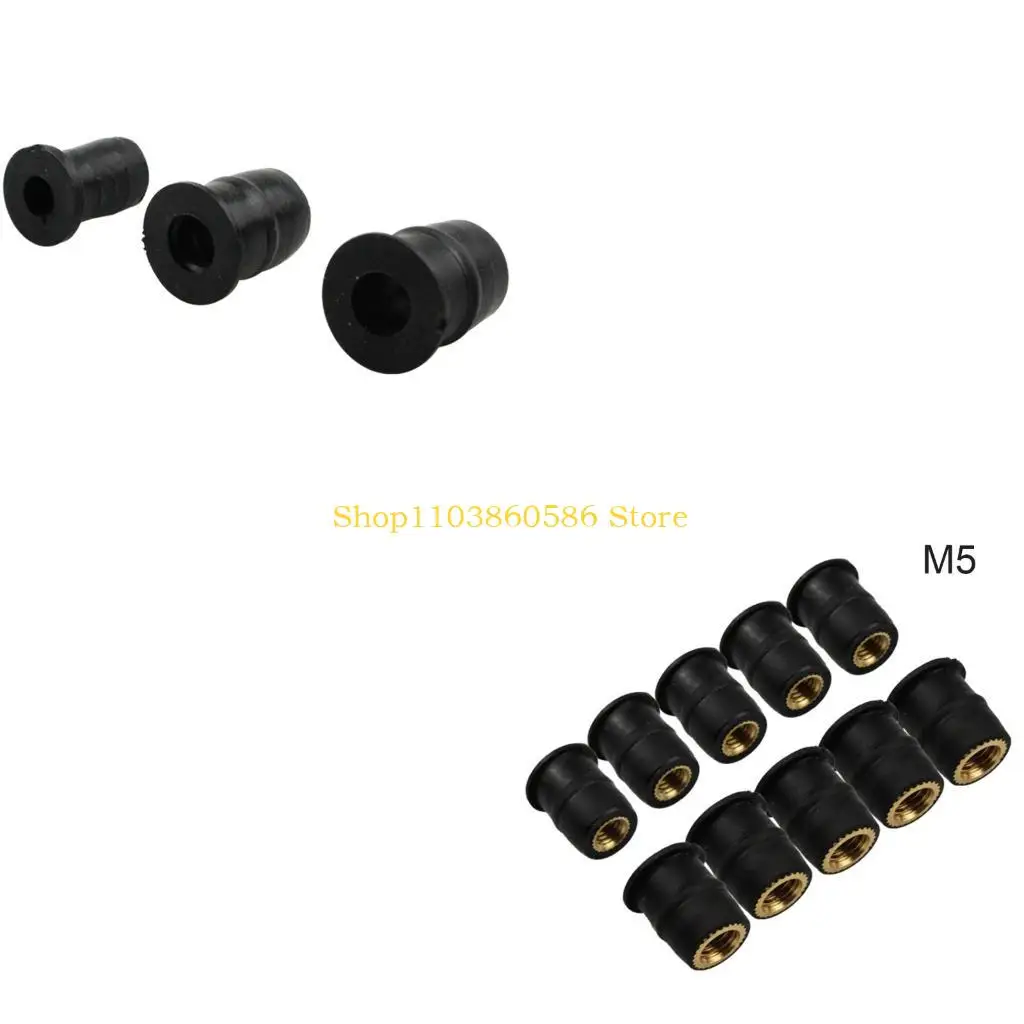242A 10Pcs Motorcycle Rubber Well Nut Blind Fastener Windscreen Fairing Cowl