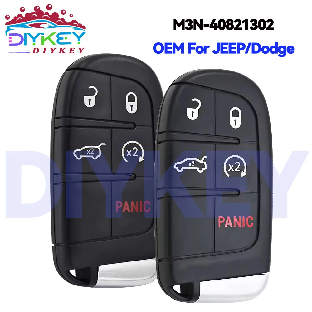 

DIYKEY OEM 433MHz M3N-40821302 5 Buttons For Jeep Grand Cherokee 2014-2021 Dodge Charger Challenger Dart Remote Key Fob ID46