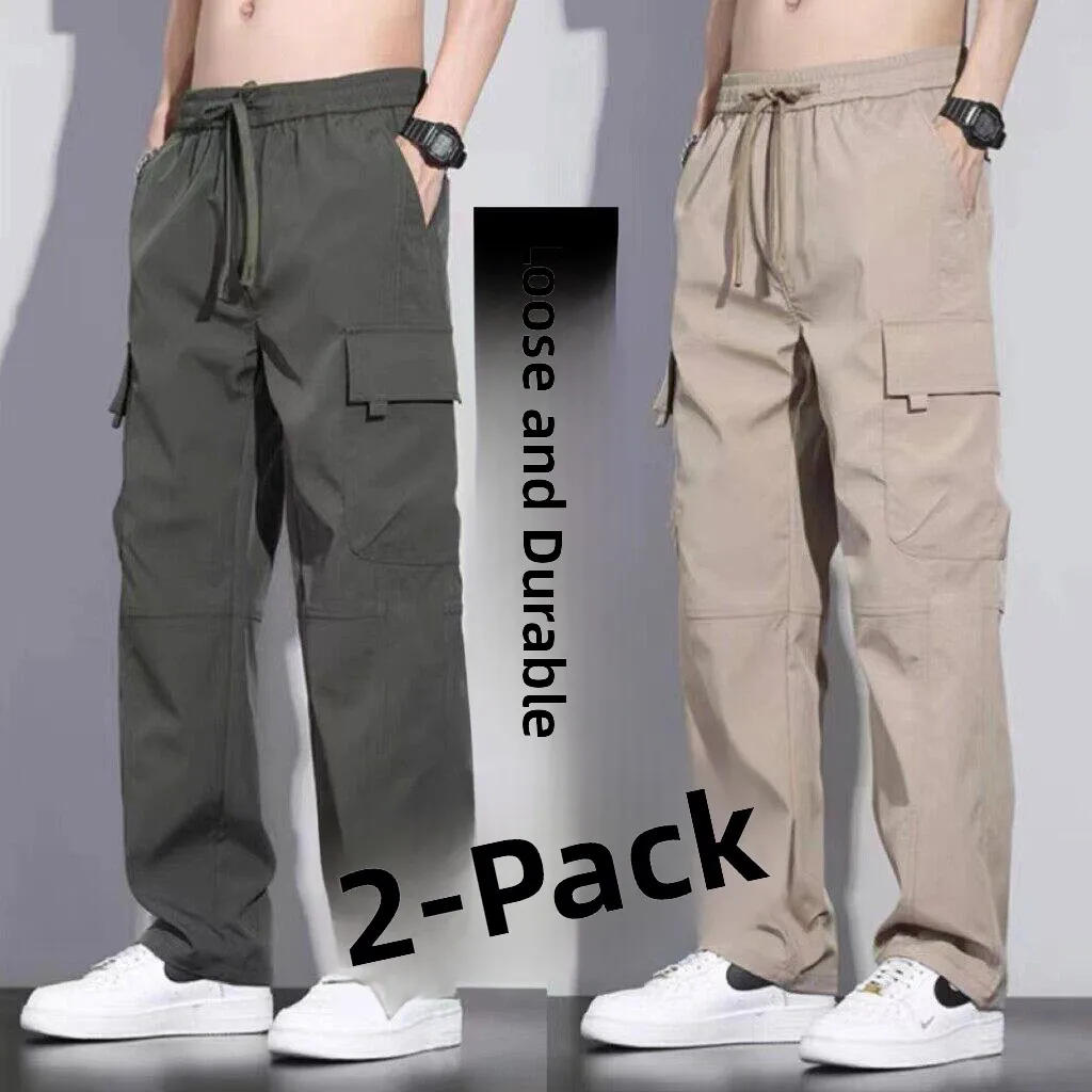 

Men's Summer Loose Straight Leg Work Pants Multiple Pockets Wear Resistant Casual Trousers Comfortable Breathable Labor Wear