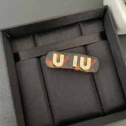 Small tortoiseshell lettering hairpin