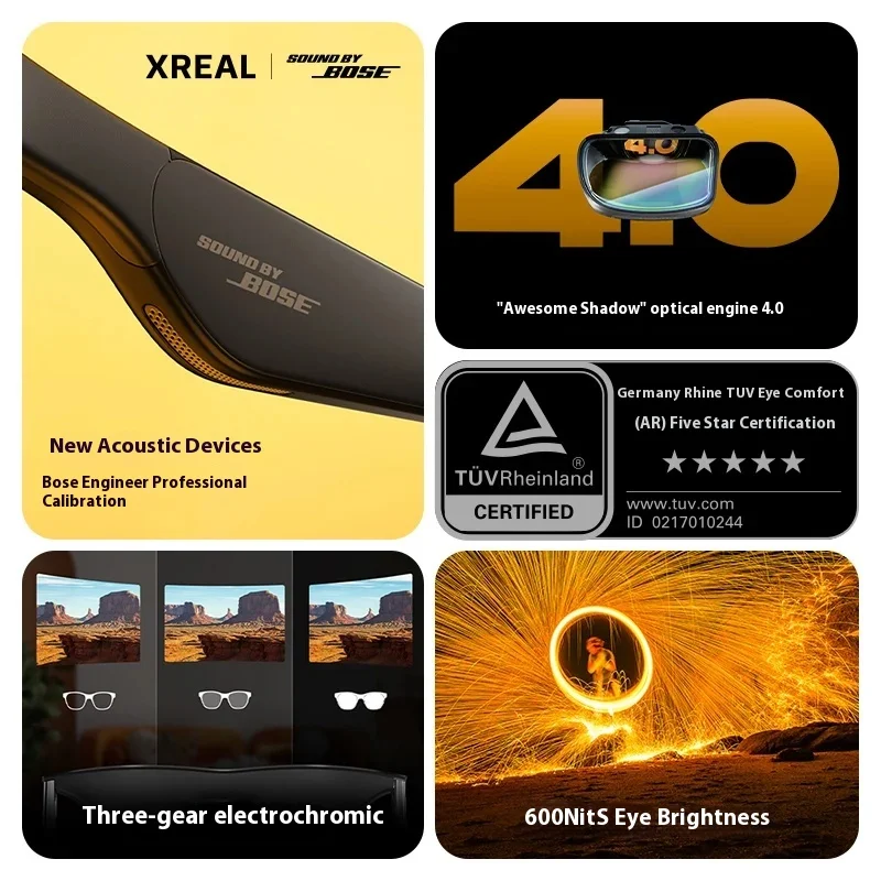 XREAL One نظارات AR ذكية 3DoF تحوم حساب الفضاء X1 رقاقة VisionPro الكمون المنخفض مخصص شاشة محمولة AI نظارات