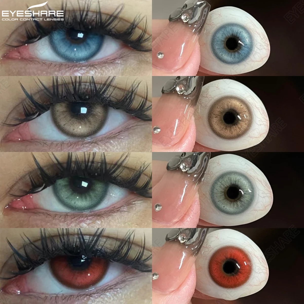 EYESHARE New Colored Contacts Lenses for Eyes Fashion Blue Contact Lens Brown Lenses Cosmetic Green Eye Contact Yearly 2pcs/pair