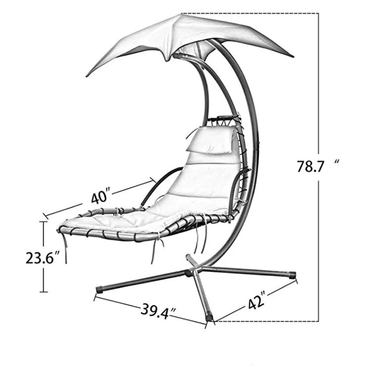 Möbel im Freien hängen Chaiselongue Stuhl Schaukel Hängematte Bogen stehen Luft Veranda Baldachin, orange rot