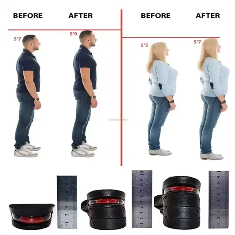 ارتفاع زيادة نعل غير مرئية زيادة قالب وسادة هوائية حشايا حذاء ارتفاع متغير النعال قابل للتعديل قطع وسادة للقدم #6