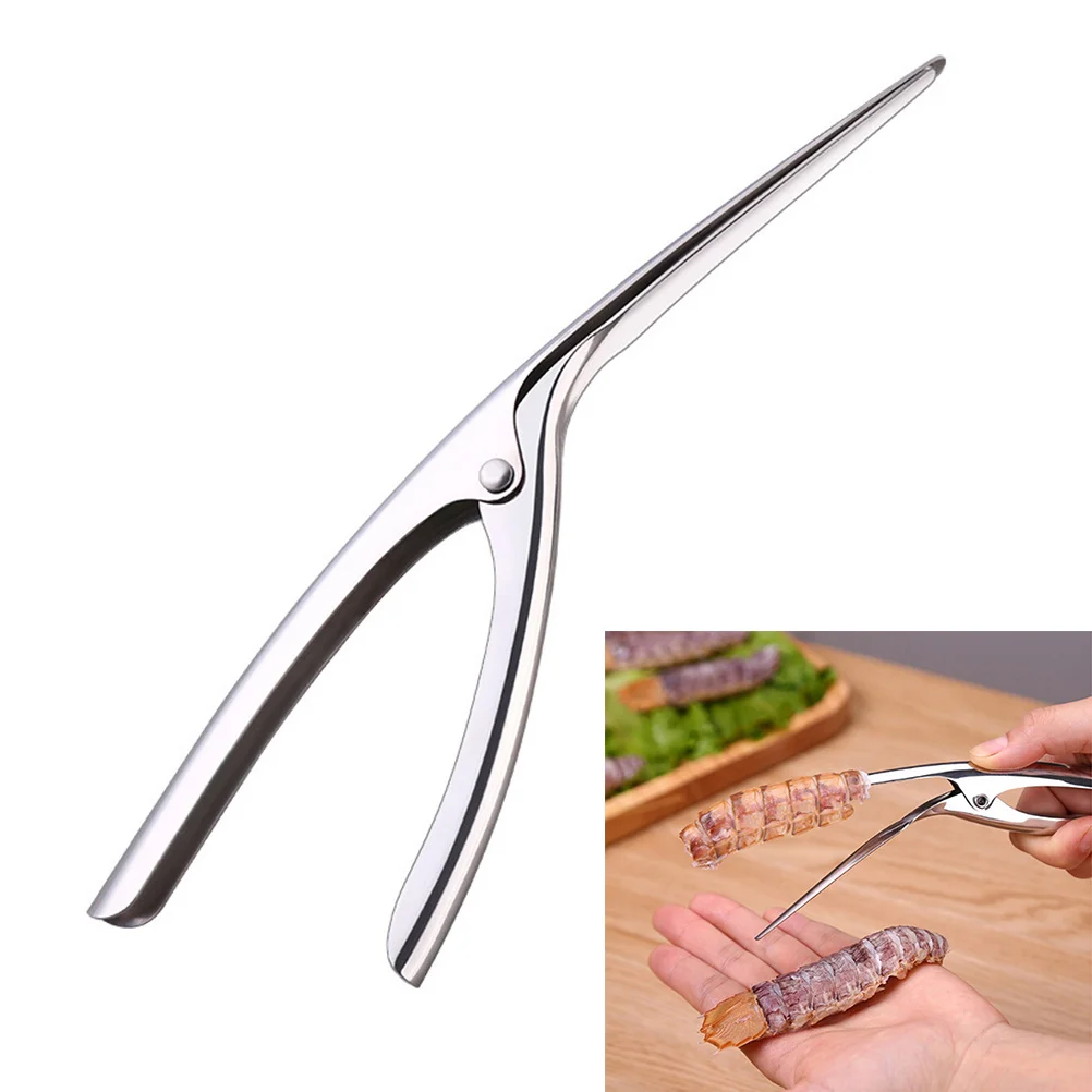 

Shrimp Tool Shellfish Sheller Stainless Steel Cracker for Lobster Crawfish Prawns Shrimp Easy Opener Seafood Kitchen Bar Tool