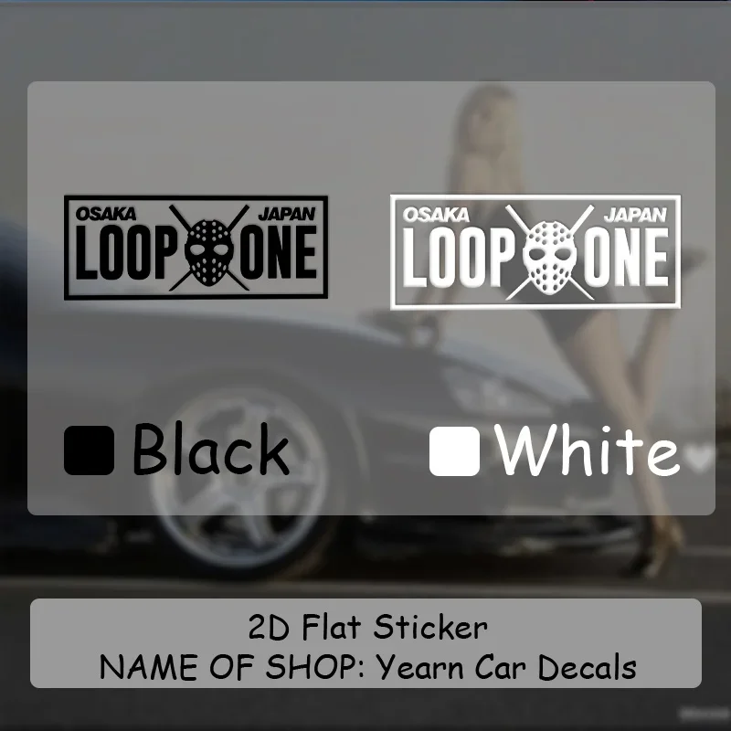 2pc Osaka Loop One Mask Vinyl Stickers, Waterproof Decals for Car Tuning & Motorcycle Decor, Black White Multi-color Options