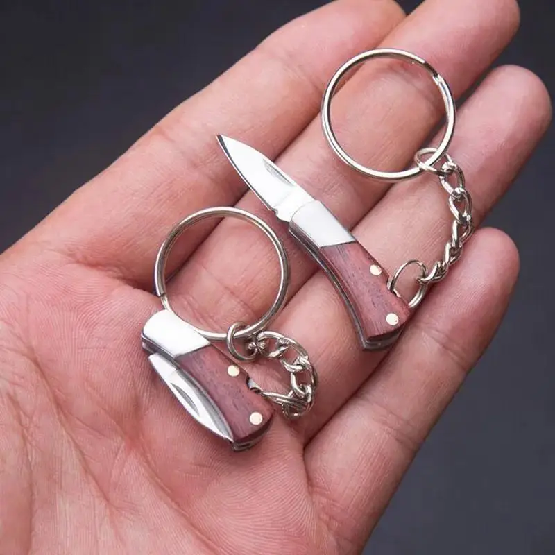 Mini Klappmesser Anhänger Schlüsselanhänger Outdoor Wandern Camping Tragbares Taschenmesser Schlüsselringe Obstschäler Kleine Geschenke Souvenir – Detail 11